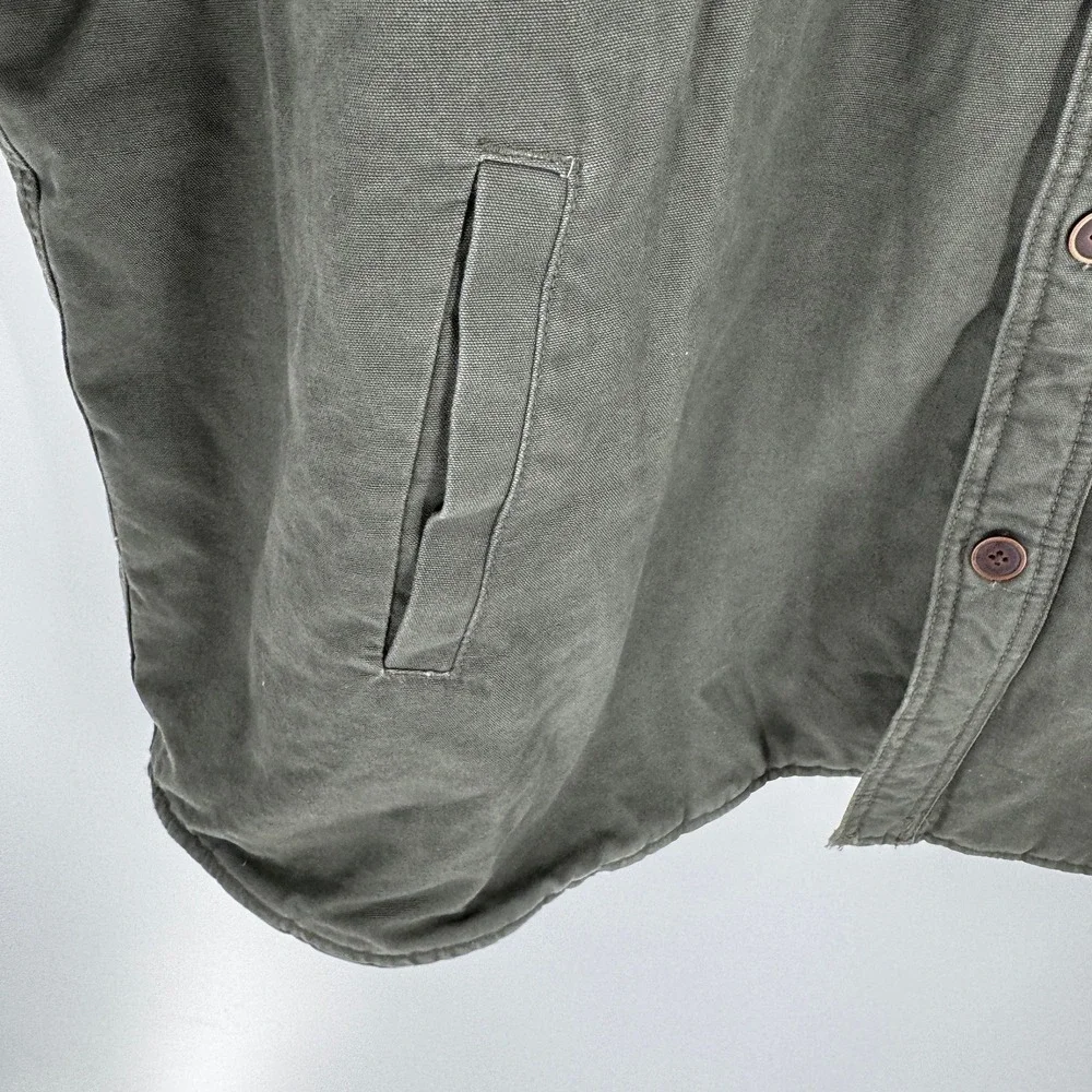 Outdoor Life Sherpa Lined Canvas Chor Shacket Men's 3XLT Hunter Green‎ Barn Work
